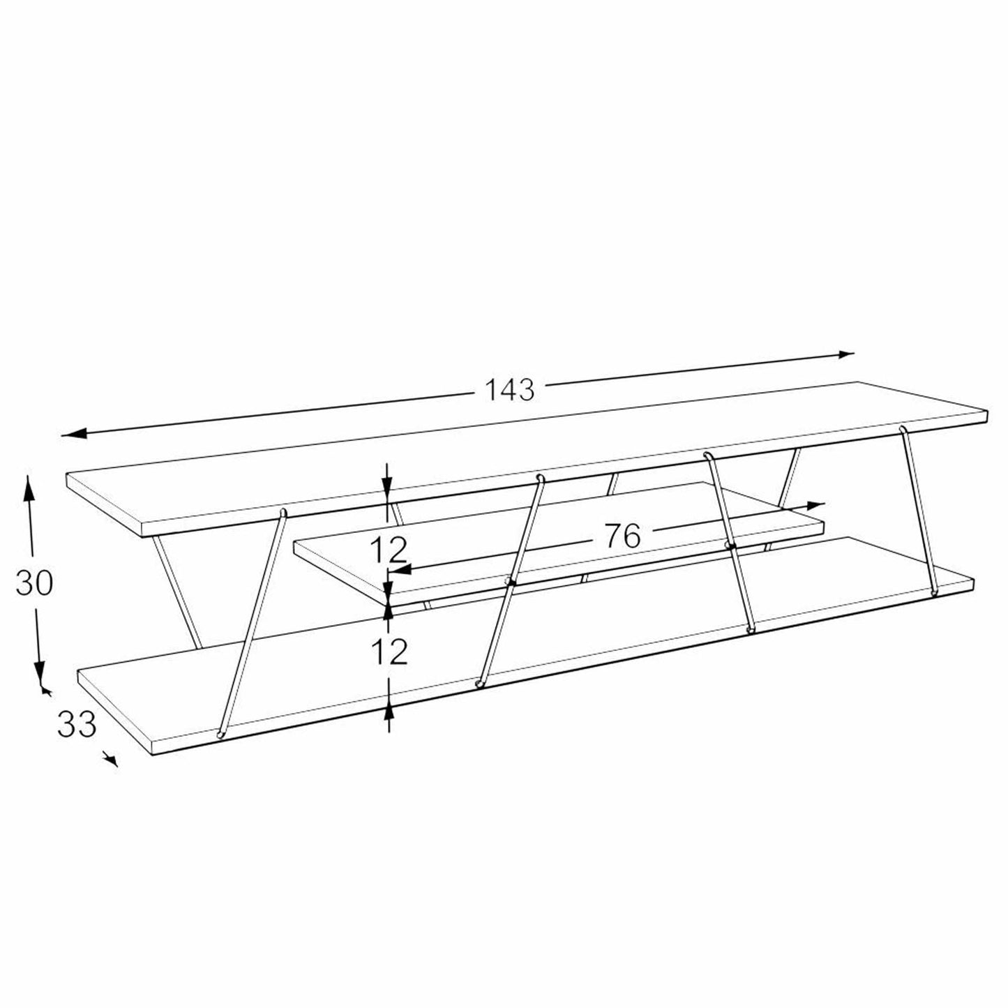 Homedora Tessa Modern Tv Ünitesi Beyaz-Krom