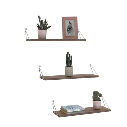 Homedora Alice Üçlü Modern Raf Ceviz-Krom