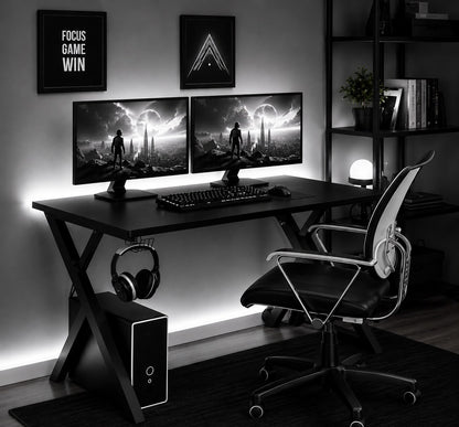 RGB LED Aydınlatmalı Oyuncu ve Çalışma Masası – Kumandalı 7 Renk Işıklı Bilgisayar Masası