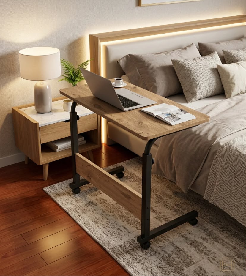 Royal Modern Yükseklik Ayarlı Çalışma Masası - (TEKERLİ) 80x40 Atlantik Çam